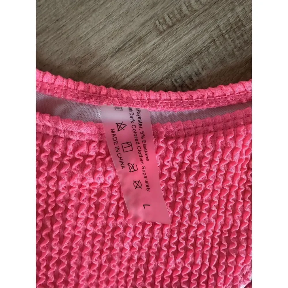 Hot Pink Shein Underwire Bikini Large